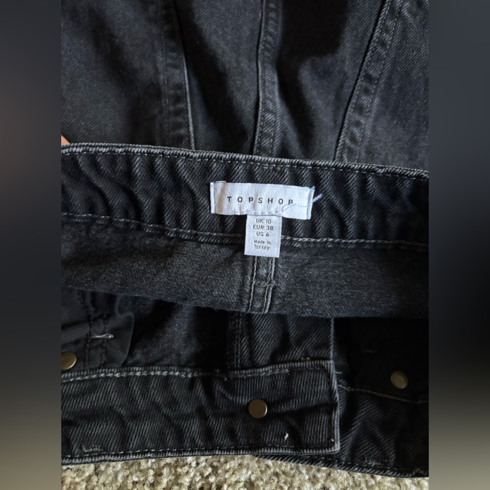 Topshop Charcoal A-Line Denim Skirt - Picture 4 of 5